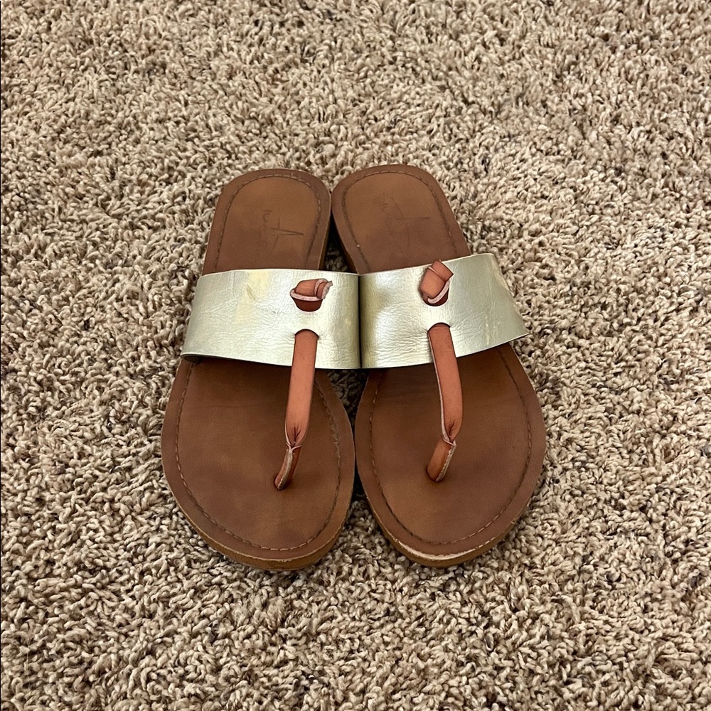 Stylish Gold and Brown Women's Sandals